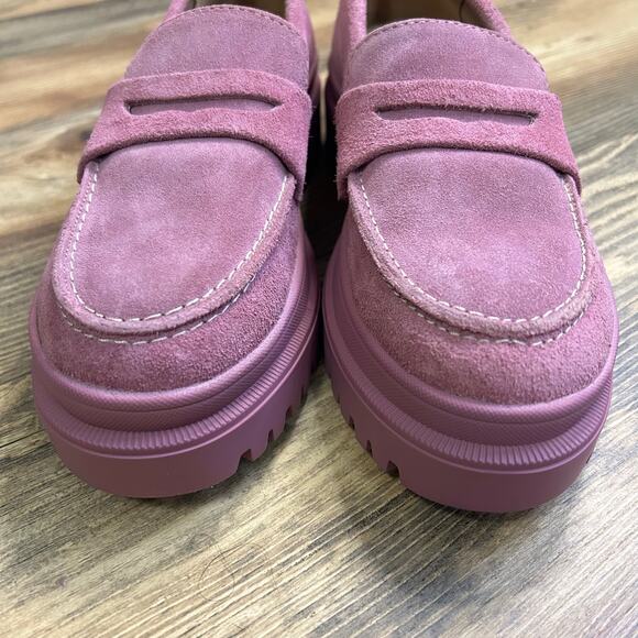 Portland Leather Patina Zoe Chunky Loafers Shoes Foxglove Pink 6 Suede y2k - Picture 4 of 10